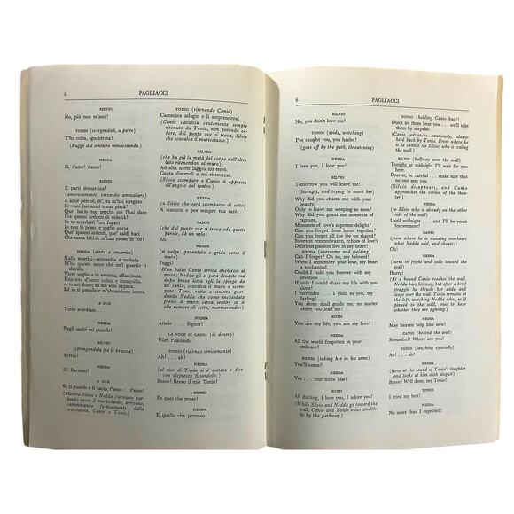 MET Opera, Ruggiero Leoncavallo Pagliacci Libretto in Original & English, 1963 - Picture 2 of 6